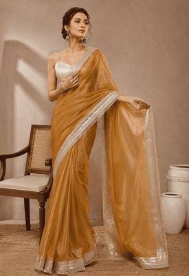 Pure georgette solid ready to wear ready to wear saree 2