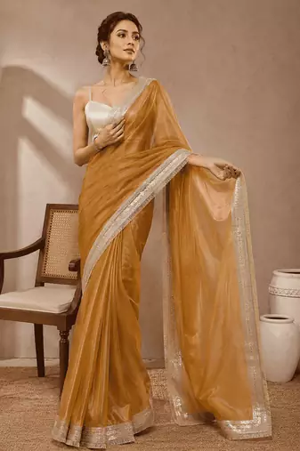 Pure georgette solid ready to wear ready to wear saree