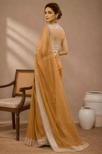 Pure georgette solid ready to wear ready to wear saree