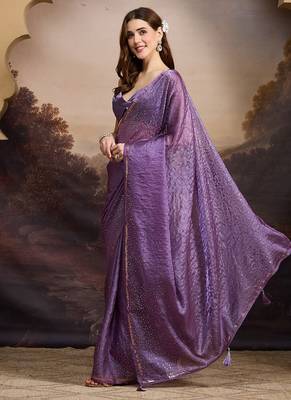 Solid satin ready to wear saree 2