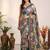 Multicolor Chinon Silk Blend Saree With Mirror Work