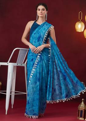 Solid pure chiffon ready to wear saree 2