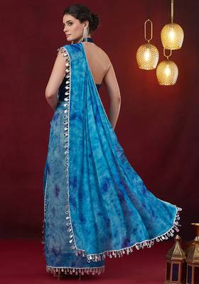 Solid pure chiffon ready to wear saree 4
