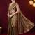 Aari work floral silk blend ready to wear saree