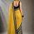 Yellow satin printed border ready to wear saree