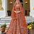 Rust Premium Silk Bridal Lehenga Choli with Double Dupatta, Zardozi & Hand Embroidery