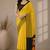 Satin quirky striped printed pre-draped saree