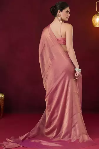 Solid pure chiffon ready to wear  saree