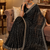 Black Beads And Thred Work Net Saree