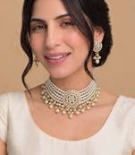 Ivory drop bridal necklace and jhumka set