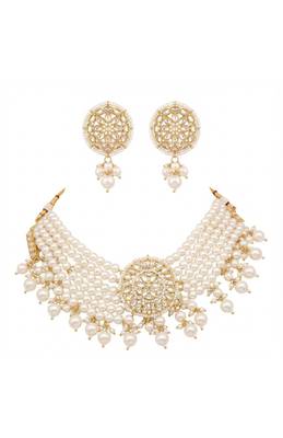 Ivory drop bridal necklace and jhumka set 2