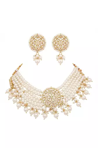 Ivory drop bridal necklace and jhumka set