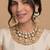 Emerald green beaded pendant necklace and earring set