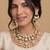 Emerald green beaded pendant necklace and earring set