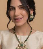 Emerald green bridal jewelry set