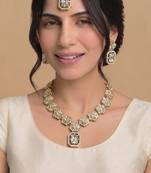 Emerald green necklace and jhumka set