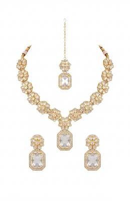 Emerald green necklace and jhumka set 2