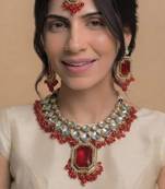 Red bridal jewelry set