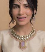 Lavender pink bridal jewelry set