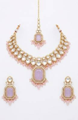 Lavender pink bridal jewelry set 2