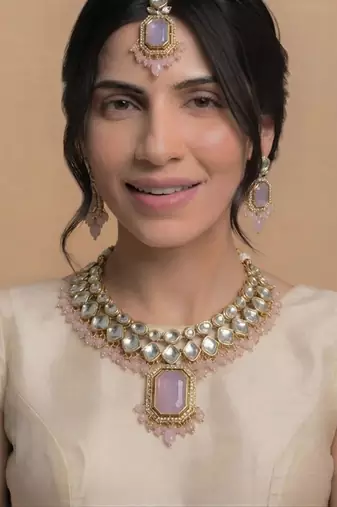 Lavender pink bridal jewelry set