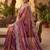pink color embroidery work with cut work border and havy daimond work silk blend saree