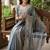 sky blue color embroidery work with cut work border and havy daimond work silk blend saree
