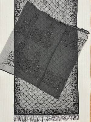Black Georgette Saree With Embroidery Work 3