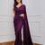 Wine Party Wear Georgette Saree With Sequin Embroidery Work
