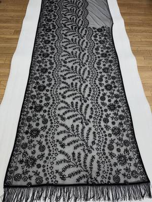 Black Sequins Embroidery Work Net Saree 3