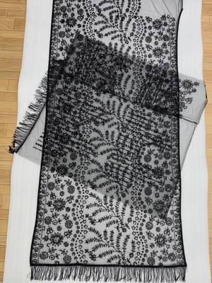 Black Sequins Embroidery Work Net Saree 4