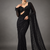 Black Sequins And Embroidery Work Georgette Saree