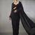 Black Sequins And Embroidery Work Georgette Saree