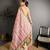 peach color premium cotton blend flower-peacock printed sarees