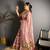 peach color premium cotton blend flower-peacock printed sarees