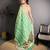 green color premium cotton blend flower-peacock printed sarees