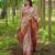 red color kanchipuram silk blend zari weaving saree with blouse piece