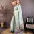 skyblue color muga cotton blend woven with flower printed saree