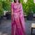 pink color kanchipuram silk blend zari weaving saree with blouse piece