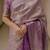 purple color kanchipuram silk blend zari weaving saree with blouse piece