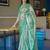 green color kanchipuram silk blend zari weaving saree with blouse piece