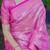 pink color kanchipuram silk blend zari weaving saree with blouse piece