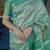 green color kanchipuram silk blend zari weaving saree with blouse piece