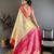 chiku-rani color kanchipuram silk blend flower zari woven saree with blouse