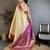 chiku-purple color kanchipuram silk blend flower zari woven saree with blouse