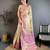 chiku-pink color kanchipuram silk blend flower zari woven saree with blouse