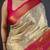 chiku-rani color kanchipuram silk blend flower zari woven saree with blouse