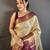 chiku-purple color kanchipuram silk blend flower zari woven saree with blouse