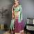 sky blue color kanjivaram silk blend flower zari woven saree with blouse
