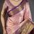 pink color kanjivaram silk blend flower zari woven saree with blouse